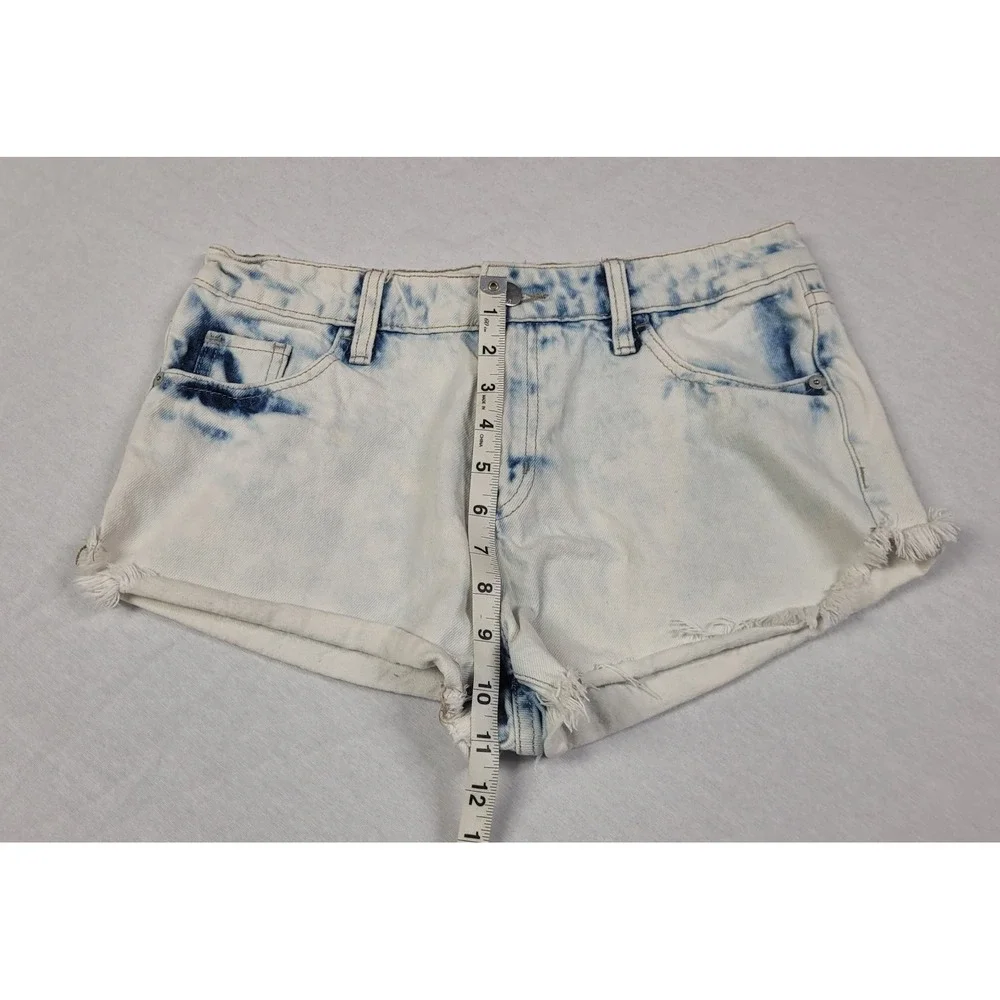 Mossimo High-Rise Short Short White Acid-Wash Denim Shorts Women's Size 6/28